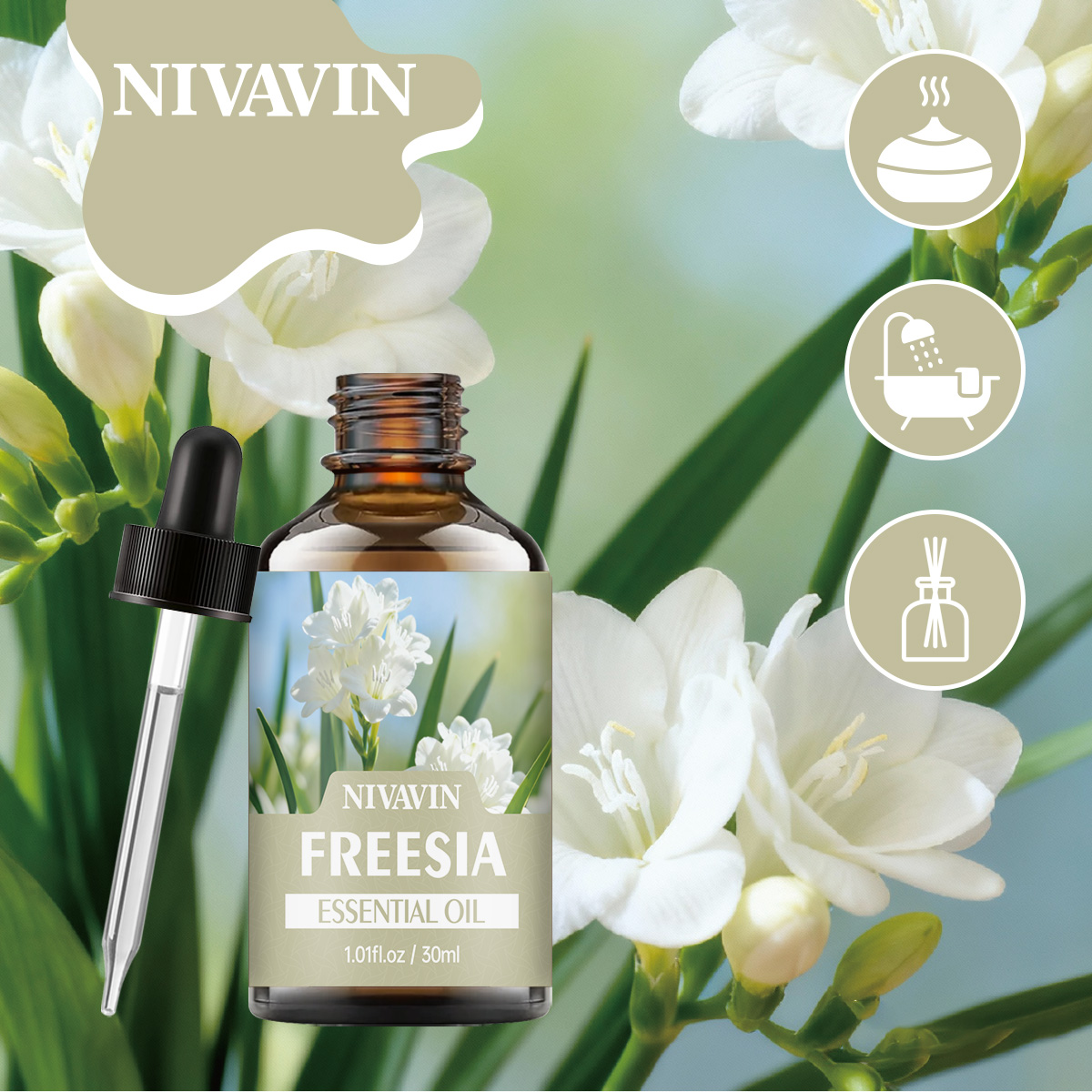 Home Fragrance Co - NIVAVIN 30ml/60ml/100ml Frezya Esansiyel Yağı, saf