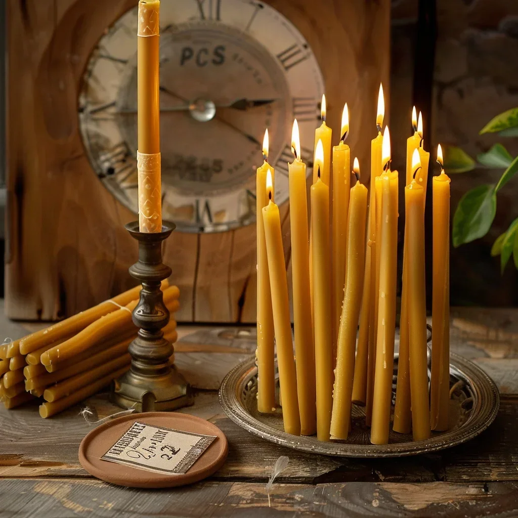 25 adet/1 paket hanuka mum doğ - Beeswax Taper Candle incelemesi ve fiyatı