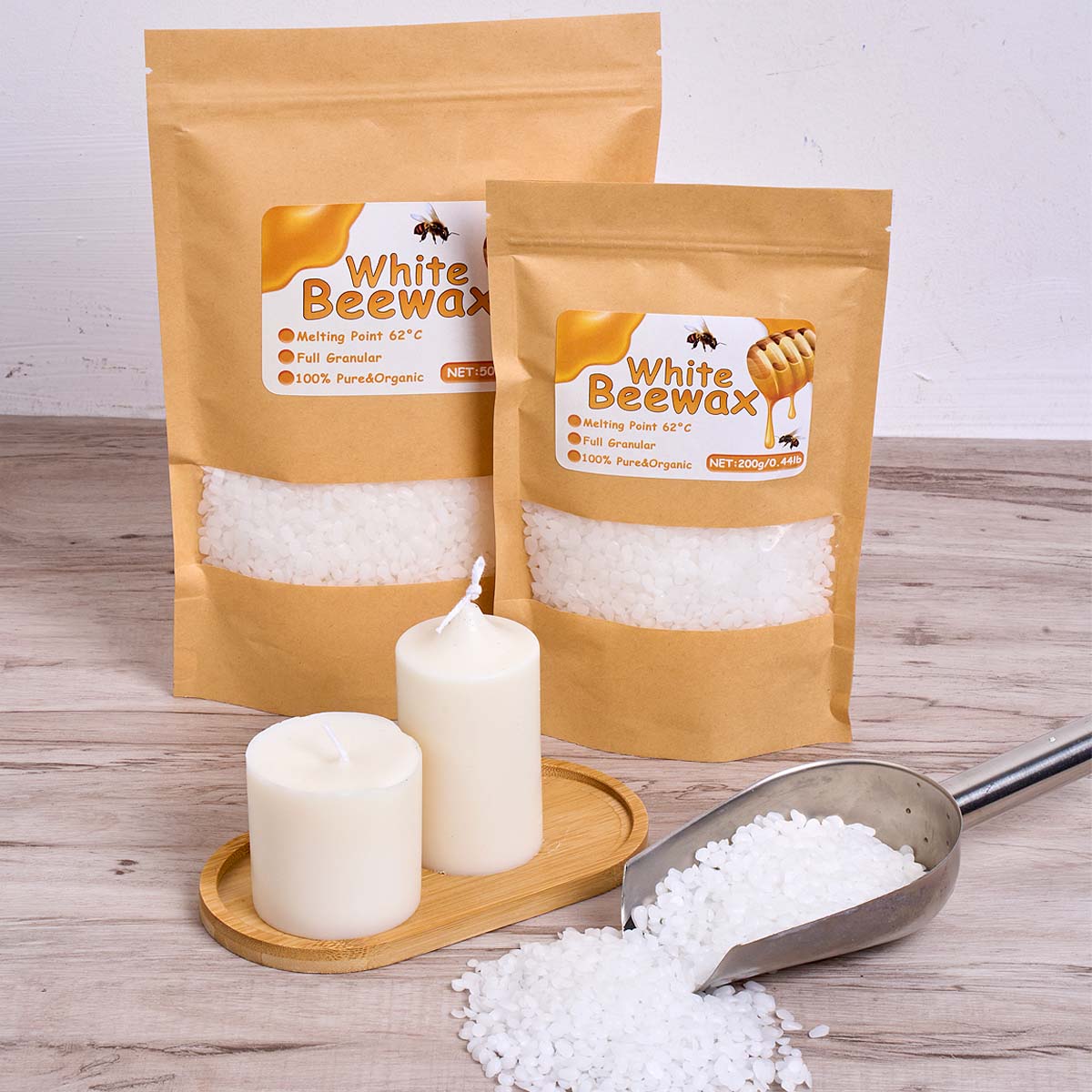 1000g Beyaz Balmumu DIY Mum Ya - Beeswax Taper Candle incelemesi ve fiyatı