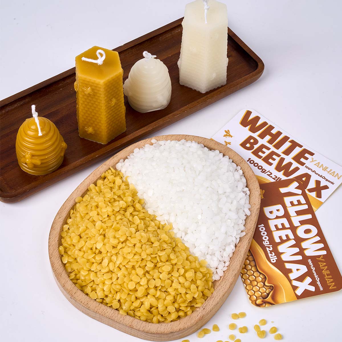 1000g Saf Doğal Granül Beyaz S - Beeswax Taper Candle incelemesi ve fiyatı