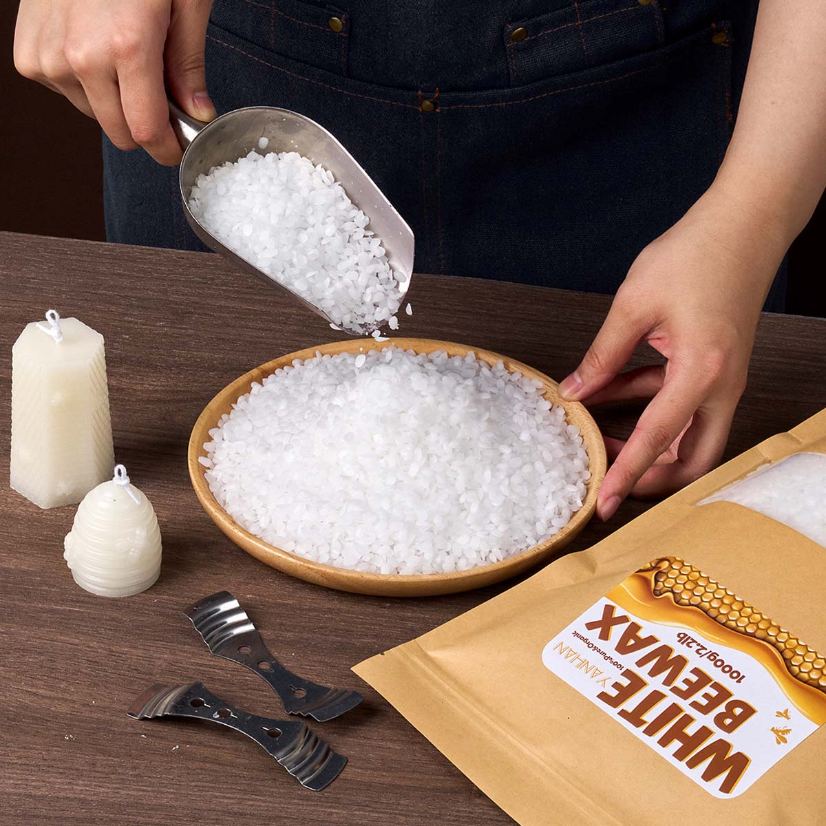 1000g Saf Doğal Granül Beyaz S - Beeswax Taper Candle incelemesi ve fiyatı